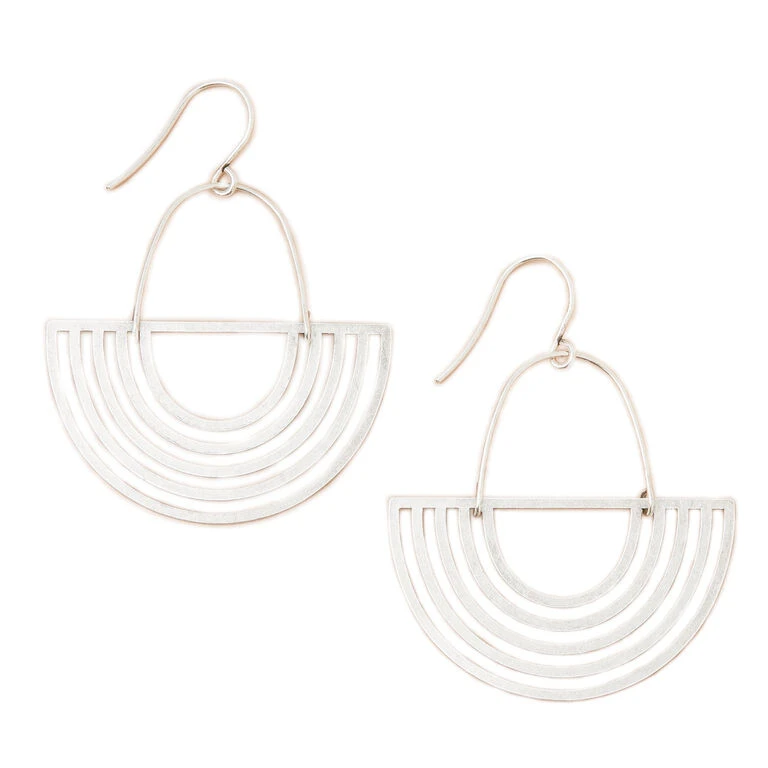 Solar Ray Silhouette Sterling Silver Earrings 1 Solar Ray Silhouette Sterling Silver Earrings