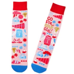 Hallmark Go For Gold, Girl Sporty Fun Crew Socks