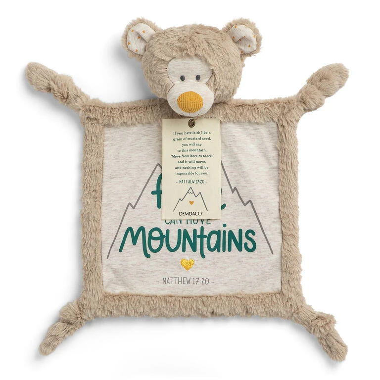 Demdaco Faith Can Move Mountains Rattle Blankie, 12x12 1 Demdaco Faith Can Move Mountains Rattle Blankie, 12x12