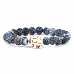 Fahlo Blue River Stone Elephant Expedition Bracelet