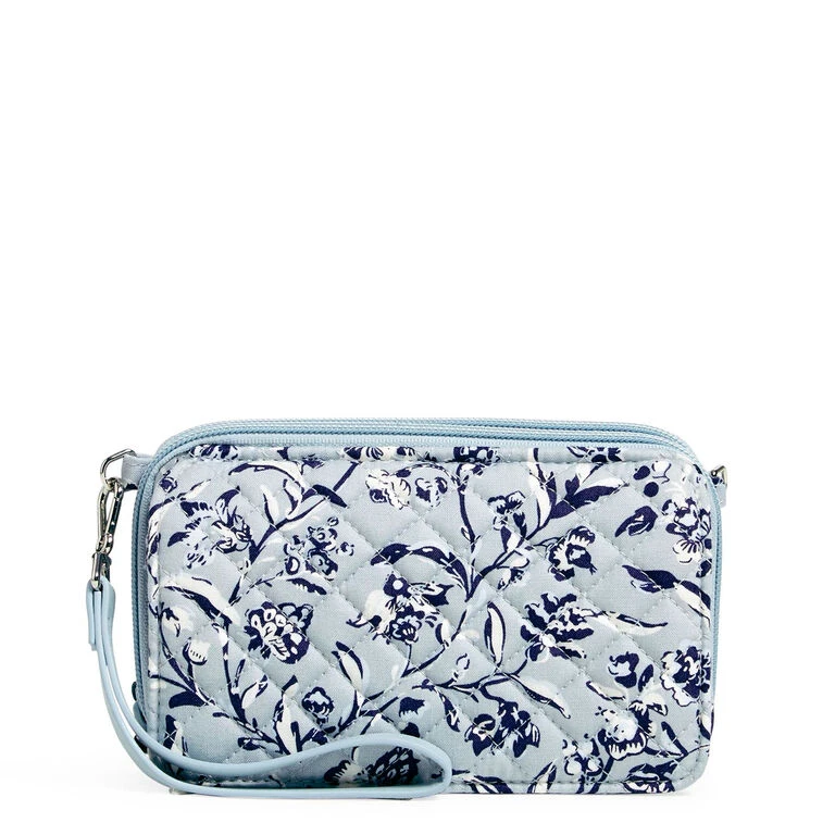 Vera Bradley RFID All-in-One Crossbody Purse In Perennials Gray 1 Vera Bradley RFID All-in-One Crossbody Purse In Perennials Gray