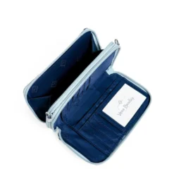 Vera Bradley RFID All-in-One Crossbody Purse In Perennials Gray 5 Vera Bradley RFID All-in-One Crossbody Purse In Perennials Gray -Hallmark Toys Shop Vera Bradley GrayNavy Floral Print Crossbody Purse 2845515290 03