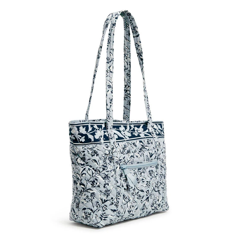 Vera Bradley Small Vera Tote Bag In Perennials Gray 2 Vera Bradley Small Vera Tote Bag In Perennials Gray - Image 2