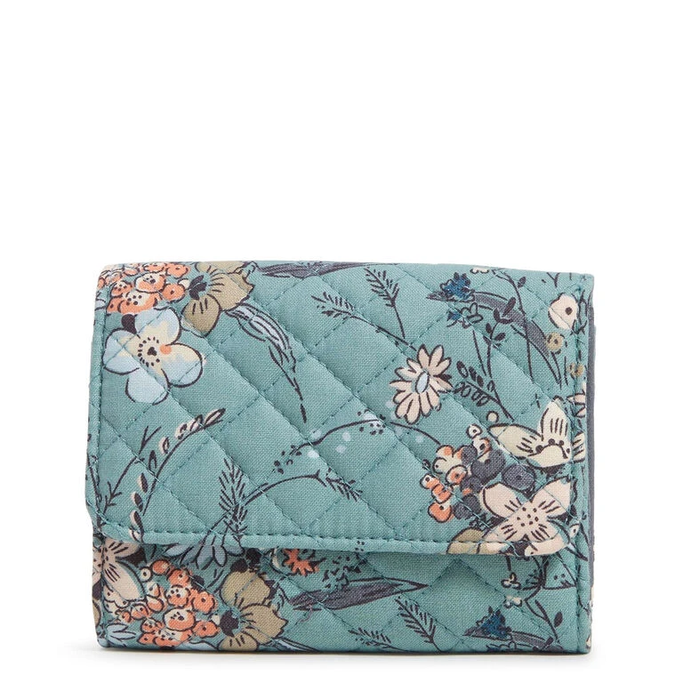 Vera Bradley RFID Riley Compact Wallet In Sunlit Garden Sage 1 Vera Bradley RFID Riley Compact Wallet In Sunlit Garden Sage
