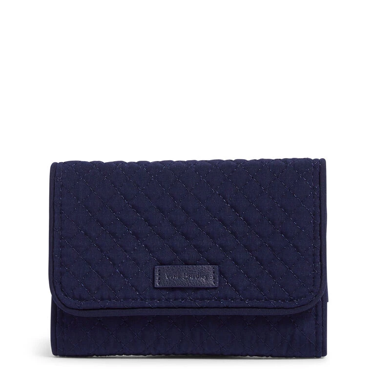 Vera Bradley RFID Riley Compact Wallet In Classic Navy 1 Vera Bradley RFID Riley Compact Wallet In Classic Navy