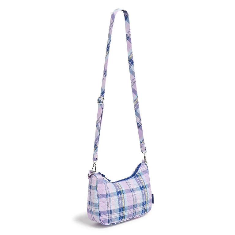 Vera Bradley Frannie Crescent Crossbody Purse In Amethyst Plaid 2 Vera Bradley Frannie Crescent Crossbody Purse In Amethyst Plaid - Image 2