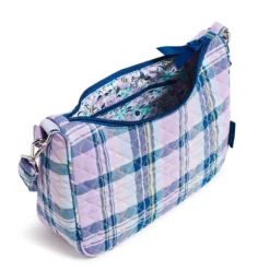Vera Bradley Frannie Crescent Crossbody Purse In Amethyst Plaid 5 Vera Bradley Frannie Crescent Crossbody Purse In Amethyst Plaid -Hallmark Toys Shop Vera Bradley Navy and Lavender Pattern Crossbody Bag 3724015849 03