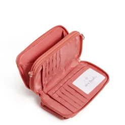 Vera Bradley RFID All-in-One Crossbody Purse In Terra Cotta Rose 5 Vera Bradley RFID All-in-One Crossbody Purse In Terra Cotta Rose -Hallmark Toys Shop Vera Bradley Solid Rose Pink Crossbody Purse 2845515962 03