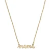 Worn Gold Mama Script Delicate Chain Necklace, 16"